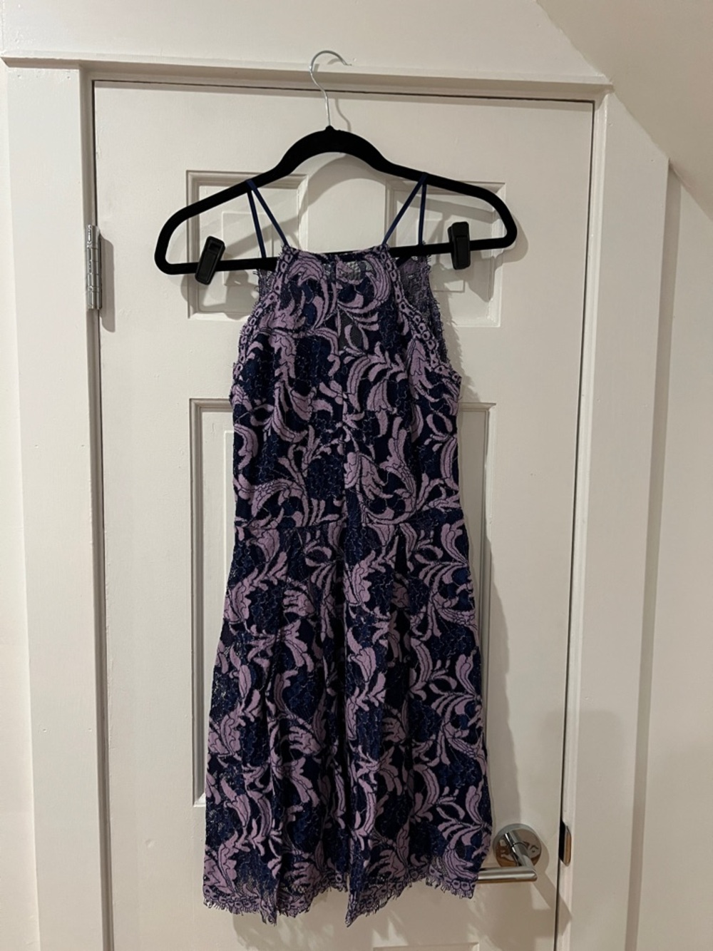 Francesca's Lilac and Navy Lace Dress